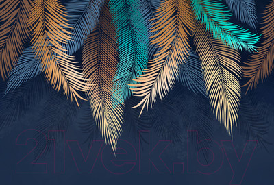 Фотообои листовые Vimala Листья тиффани (270x400)