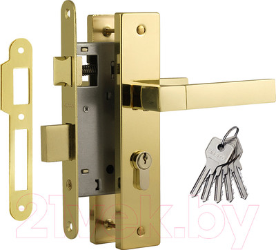 Замок врезной Нора-М 109-55мм (золотистый)