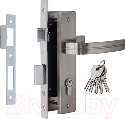 Замок врезной Нора-М N106-70 Л (матовый никель)