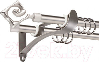 Карниз для штор АС ФОРОС Prime D16Г/16Г + наконечники Лабиринт (2м, сатин)