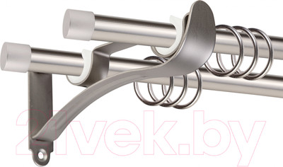 Карниз для штор АС ФОРОС Prime D16Г/16Г + заглушка Плоская (2м, сатин)