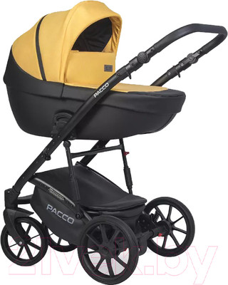 Детская универсальная коляска Riko Basic Pacco 2 в 1 (08, желтый/черный)