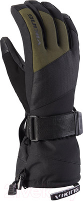 Перчатки лыжные VikinG Eltoro / 161/24/4244-0974 (р-р 9, черный/оливковый)
