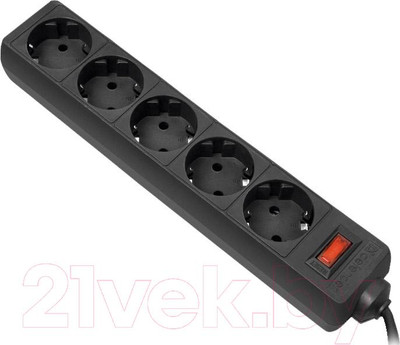 Сетевой фильтр Defender ES 99485 (3м, 5 розеток, черный)