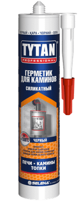 Герметик силикатный Tytan Professional Для каминов 1500C (280мл,черный)