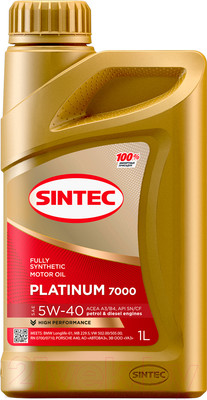 Моторное масло Sintec Platinum 7000 5W40 A3/B4 / 600138 (1л)