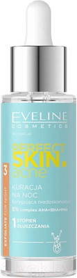 Сыворотка для лица Eveline Cosmetics Perfect Skin.Acn Ночная с 5% комплексом кислот АНА+ВНА+РНА (30мл)