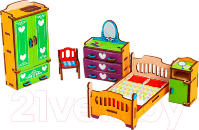 Комплект аксессуаров для кукольного домика Лесная мастерская Спальня / 5378468