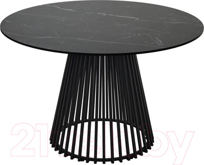 Обеденный стол M-City Terni 120 Matt / 614M04921 (черный мрамор матовый/черный)