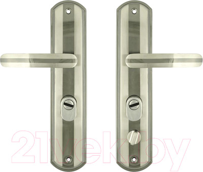 Ручка дверная Нора-М 300-68мм Автомат (левая, матовый никель/черный никель)