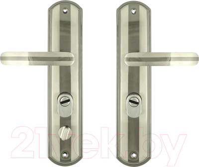 Ручка дверная Нора-М 300-68мм Автомат (правая матовый никель/черный никель)