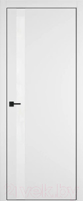 Дверь межкомнатная URBAN 1SV зпп Eclipse зпз 196 70x200 (Emalex Ice/Silver Edge/белый лак)