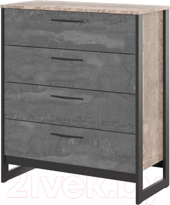Комод НК Мебель Hugo Т-2 (N) / 72507330 (дуб гранж/железный камень)