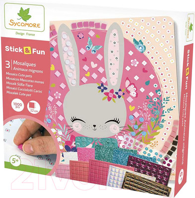 Набор для творчества Sycomore Stick & Fun. Милые зверята / CRE7005