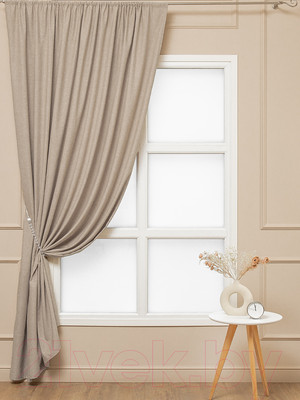 Штора Amore Mio Лен однотонный 2014-28 200x270 / 20621 (бежевый)