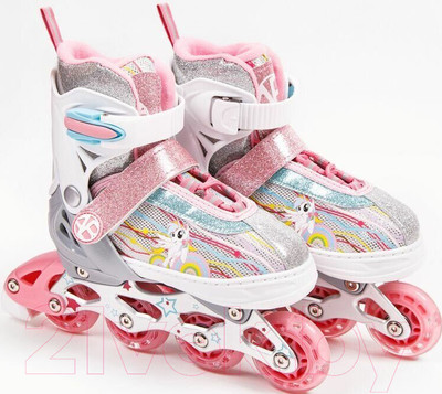 Роликовые коньки Amarobaby Unicorn / AMARO-35Uni-Pi-30 (розовый, р-р 30-33)
