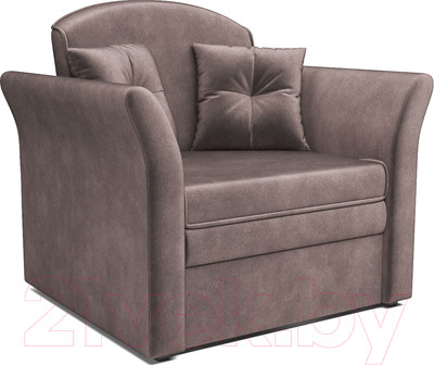 Кресло-кровать Mebel-Ars Малютка №2 (бархат серо-шоколадный Star Velvet 60 Cofee)
