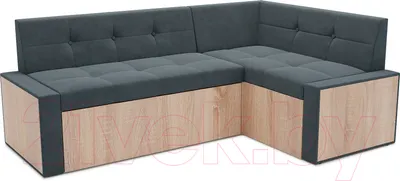 Уголок кухонный мягкий Mebel-Ars Таллин правый 210x83x140 (велюр серо-синий HB-178 26)