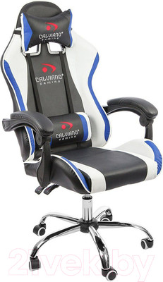 Кресло геймерское Calviano Asti Ultimato (черный/белый/синий)