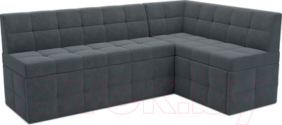 Уголок кухонный мягкий Mebel-Ars Атлантис правый 190x84x120 (велюр серо-синий HB-178 26)