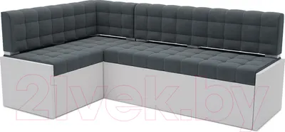 Уголок кухонный мягкий Mebel-Ars Ганновер левый 208x82x133 (велюр серо-синий HB-178 26)