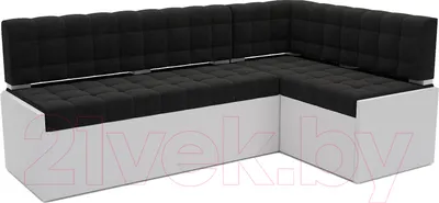 Уголок кухонный мягкий Mebel-Ars Ганновер правый 208x82x133 (велюр черный НВ-178 17)