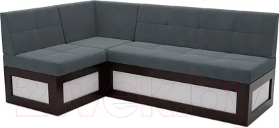 Уголок кухонный мягкий Mebel-Ars Нотис левый 207x82x132 (велюр серо-синий HB-178 26)