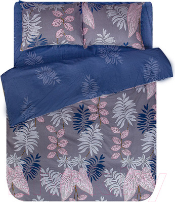 Комплект постельного белья Amore Mio Сатин Forest 2.0 / 53401 (серый/синий/розовый)