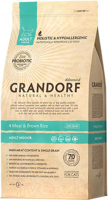 Сухой корм для кошек Grandorf Cat 4 Meat Probiotic Indoor (400г)
