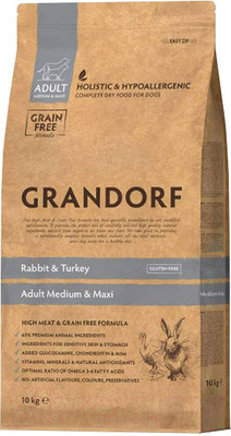 Сухой корм для собак Grandorf Medium & Maxi Breeds Rabbit & Turkey (10кг)