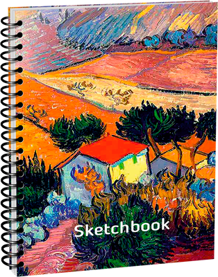Скетчбук Попурри Ван Гог. Пейзаж с домом и пахарем А6