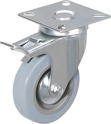 Колесо для тележки складской TOR Поворотное SCgb 42 100мм с тормозом / 1003243