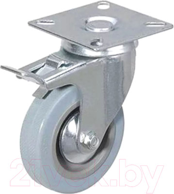 Опора колесная для тележки складской TOR SCgb 55 120мм с тормозом / 1029656