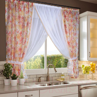 Штора Nivasan Сильвия 400x180 / SL.c-1 (розовый)