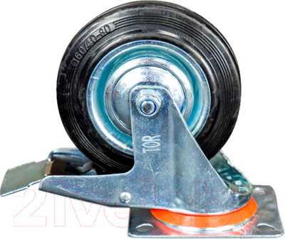 Опора колесная для тележки складской TOR SCb 63 160мм с тормозом (N) / 1024201