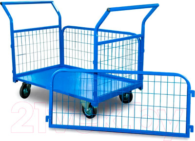 Тележка платформенная TOR ТП-3С 700х1200 с бортами / 1012415 (колеса 160мм)