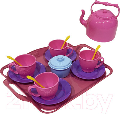 Набор игрушечной посуды Guclu Чайный на подносе / 2573