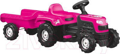 Каталка детская Dolu Unicorn с прицепом / 2508 (розовый)