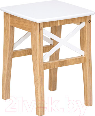 Табурет Folium Марк 1 / T1O4902/R9003R (шпон дуба/белый)