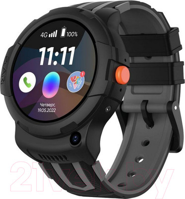 Умные часы детские Elari Kidphone 4G Wink (черный)