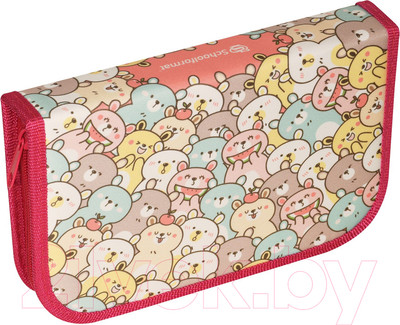 Пенал Schoolformat Милые медвежата / ПТК2-ММД (розовый)