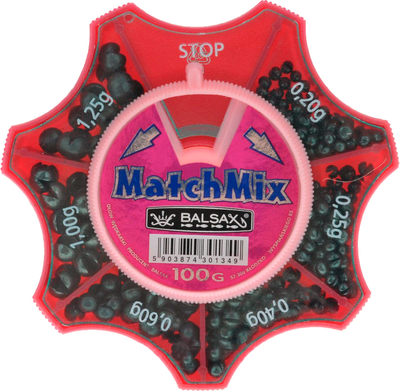 Набор грузил рыболовных Balsax 100гр 0.2-1.25 (матчмикс)