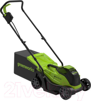 Газонокосилка аккумуляторная Greenworks GD24LM33 бесщеточная 24V 33см / 2516107 (без АКБ и ЗУ)