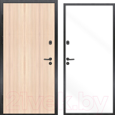 Входная дверь Nord Doors 70 98x206 левая глухая (беленый дуб/RAL 9003 муар)