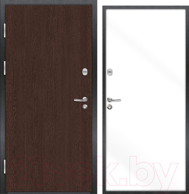 Входная дверь Nord Doors 70 98x206 левая глухая (венге/RAL 9003 муар)