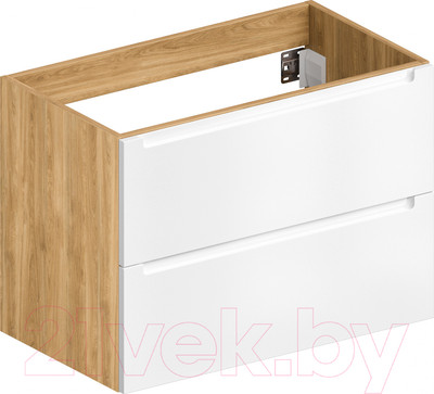 Тумба под умывальник ЗОВ Дион 90 / D90LHO0M9003GKV5 (белый глянцевый/дуб)