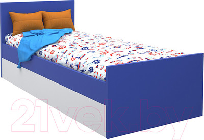 Односпальная кровать детская МДК Феникс 80x160 / Ф1-160-С (синий)