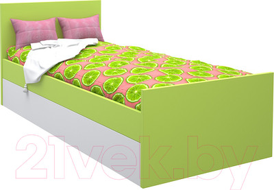 Односпальная кровать детская МДК Феникс 80x160 / Ф1-160-Л (лайм)