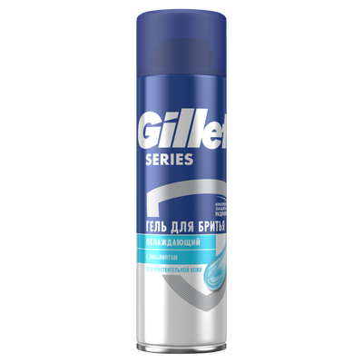 Гель для бритья Gillette Sensitive Cool Бережное охлаждение с ментолом (200мл)