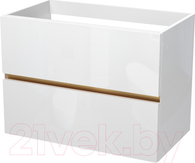 Тумба под умывальник ЗОВ Лира 60 / L60MW0MWGVG (белый глянец)